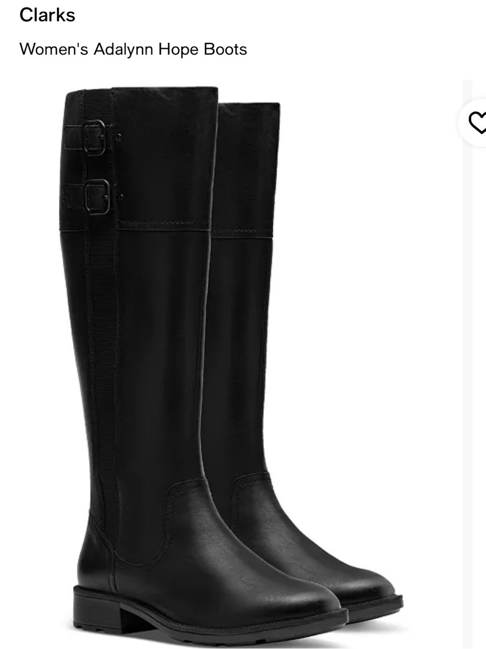 Clarks Black Over-the-Knee Riding Boots with Buckle Detail